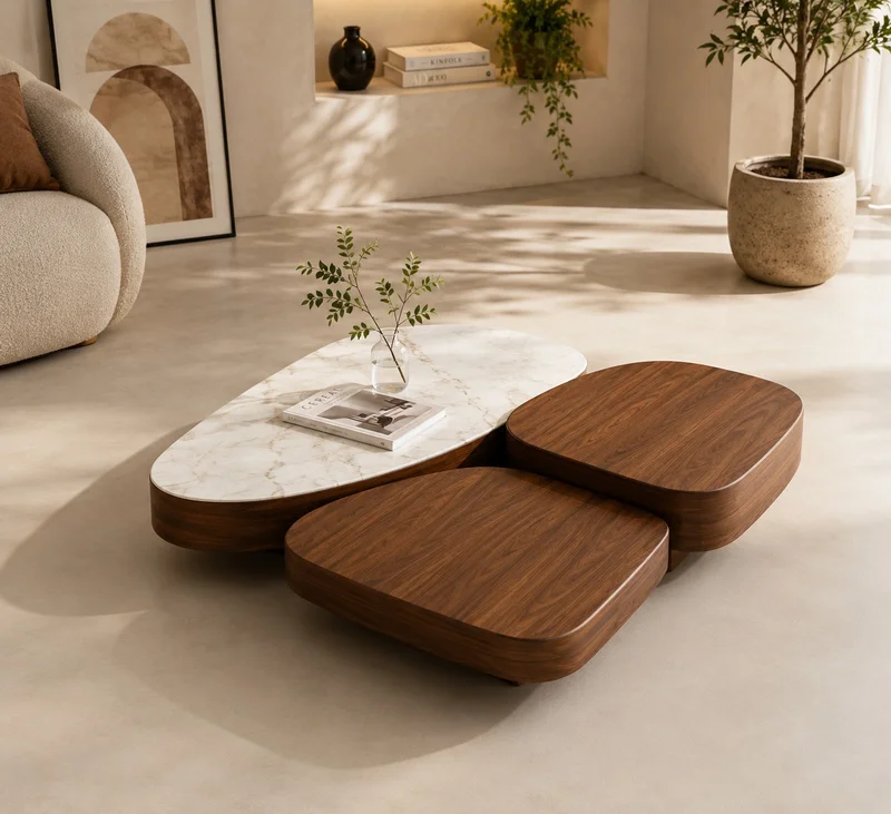 Stackable Pebble Side Tables (Pair)